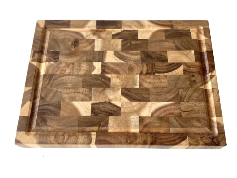 Superior Acacia Wood End Grain Cutting Board with Juice Groove
